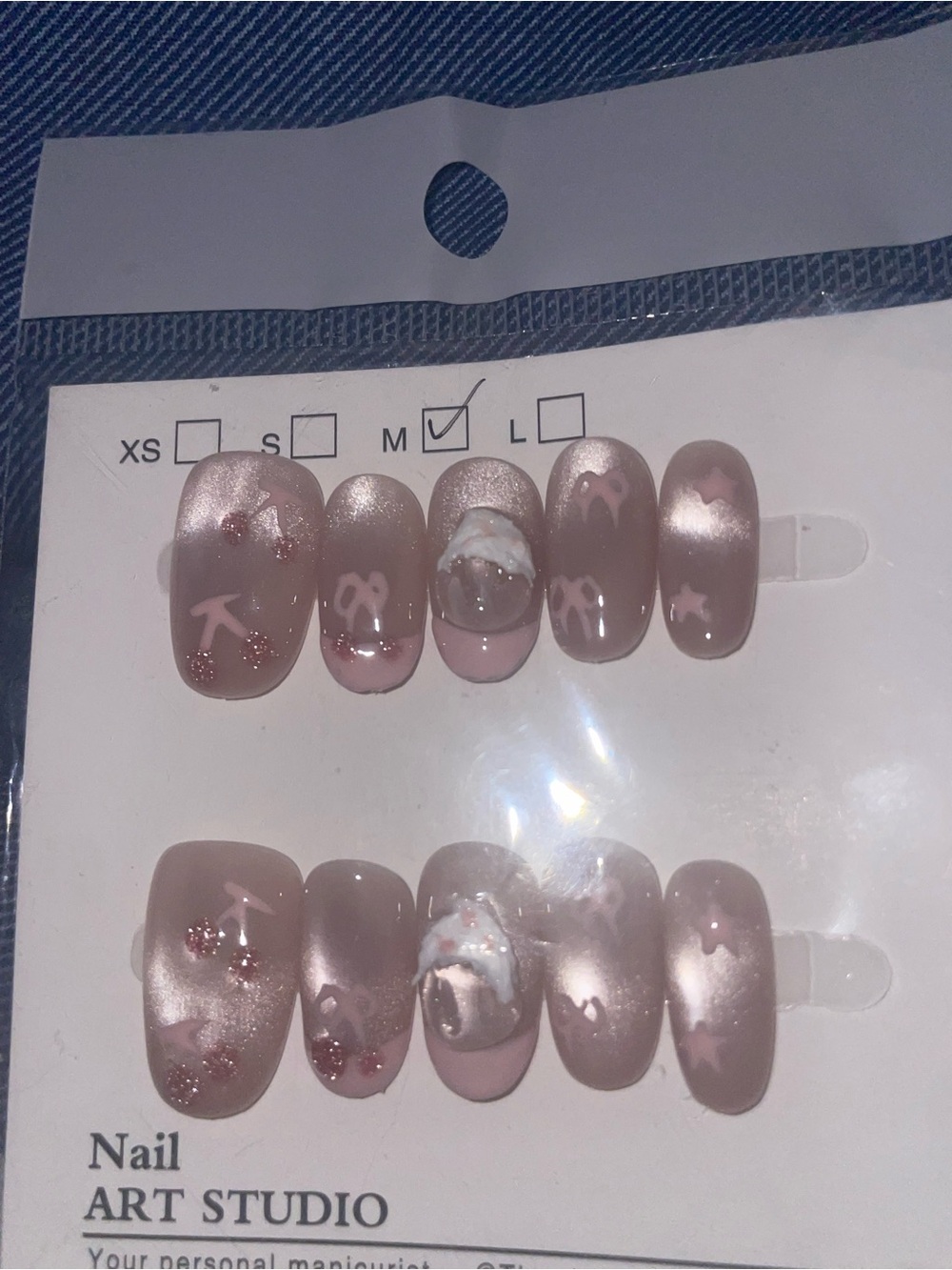Nail Art Studio Pink Pearl Press-On Nail Set